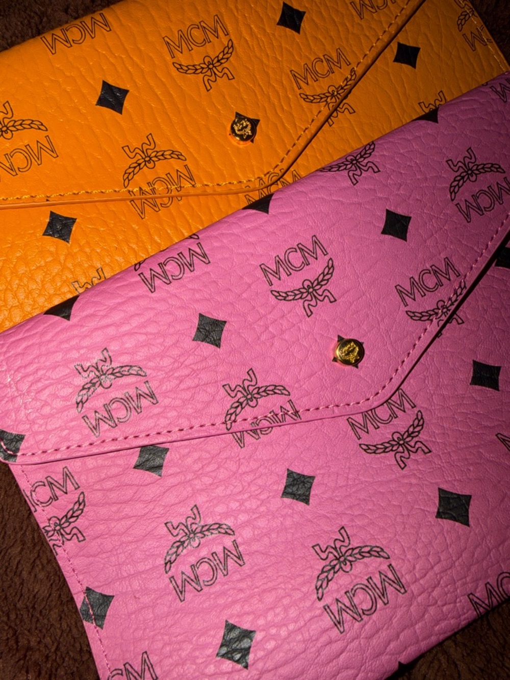 GWP-MCM Orange or Pink Logo Envelope Clutch or CrossBody